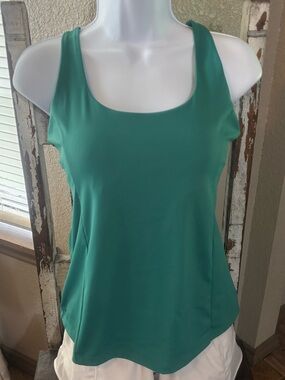 Women’s Sleeveless Running Scoop Neck Tank Top - Teal Built-in Bra